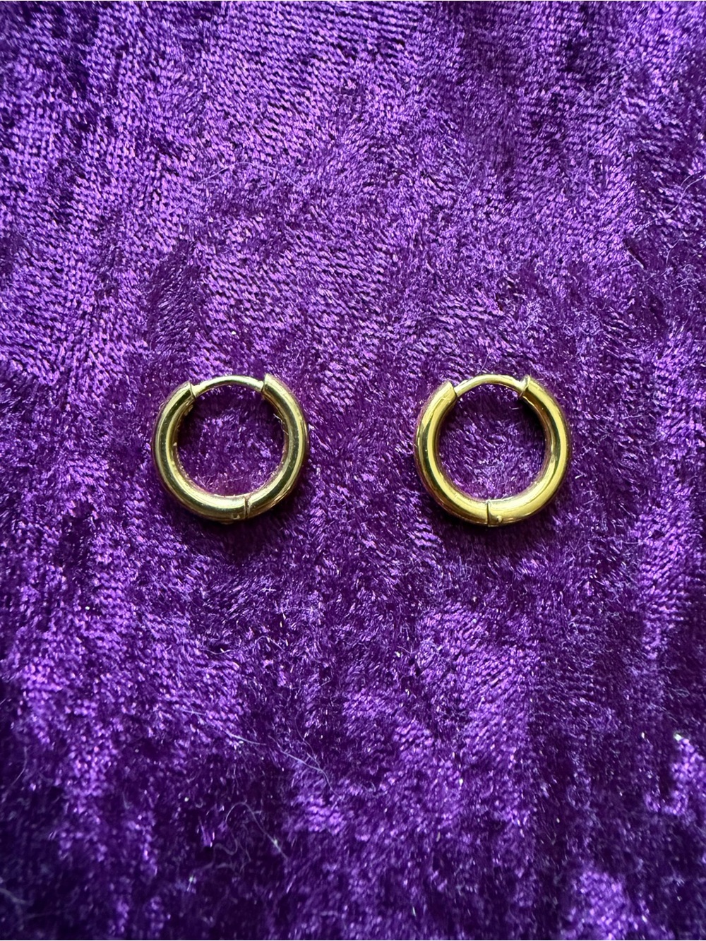 Gold Tone Mini Hoop Earrings - Pair